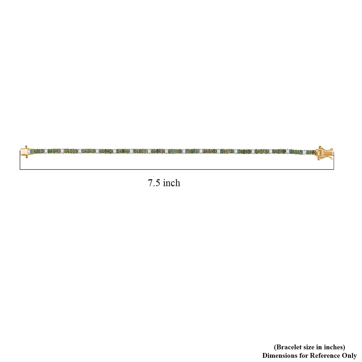 EverTrue Emerald and Moissanite 4.50 ctw Minimalist Aura Bracelet in 18K YG Plated (7.25 In) image number 4