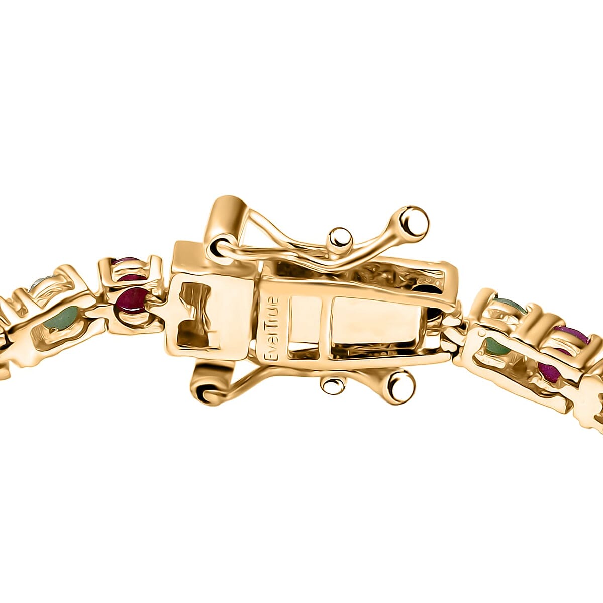EverTrue Multi Gemstone 5.75 ctw Minimalist Aura Bracelet in 18K YG Plated (7.25 In) image number 3