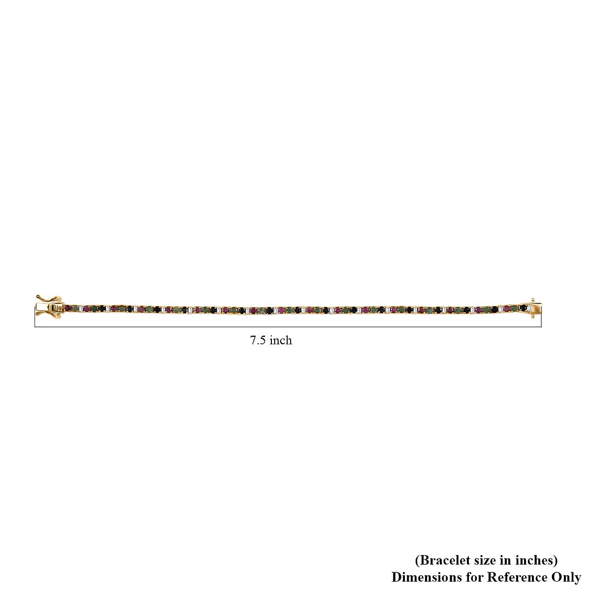 EverTrue Multi Gemstone 5.75 ctw Minimalist Aura Bracelet in 18K YG Plated (7.25 In) image number 4