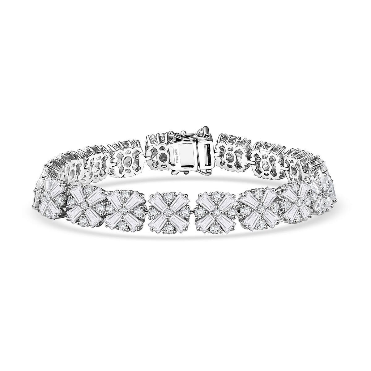 Moissanite 17.25 ctw Bracelet in Rhodium Over Sterling Silve (7.25 In)  image number 0