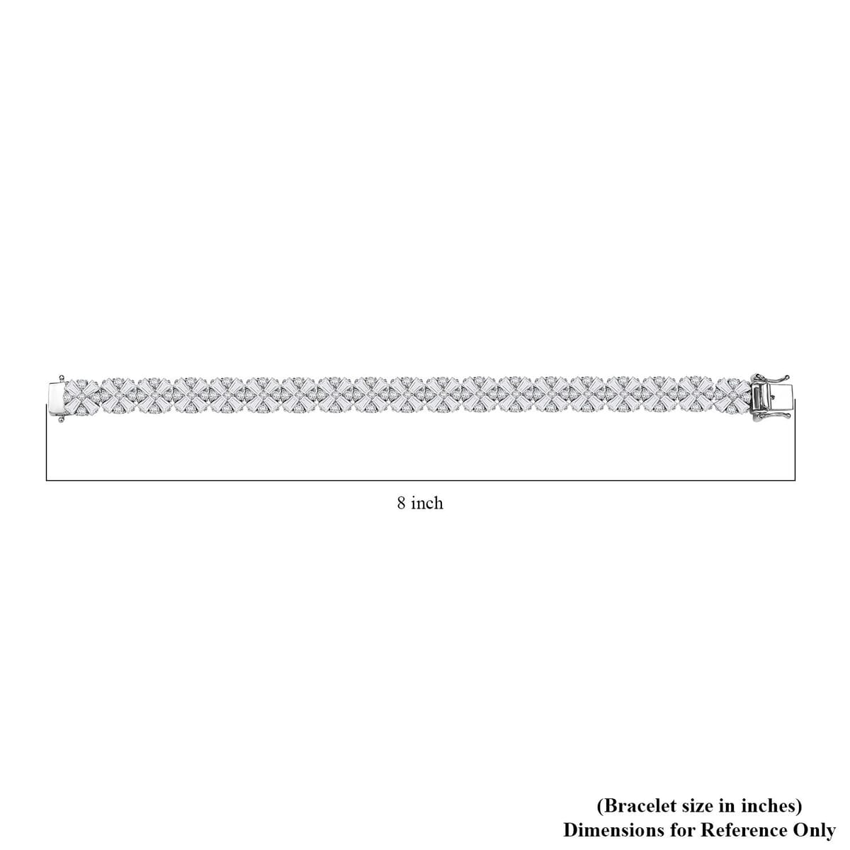 Moissanite 17.25 ctw Bracelet in Rhodium Over Sterling Silve (7.25 In)  image number 4