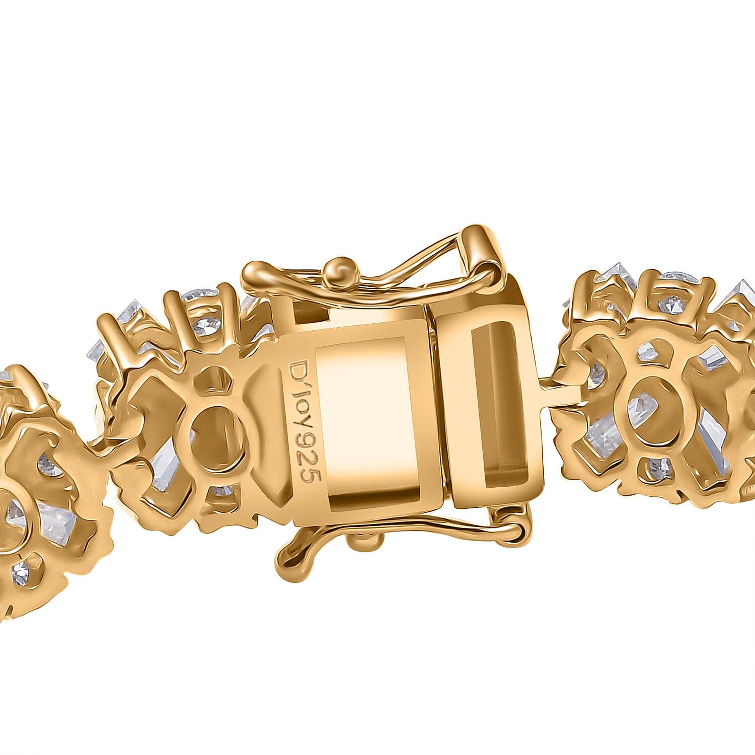 D'Joy Moissanite 17.25 ctw Snowflakes Bracelet in 18K Vermeil Yellow Gold Over Sterling Sil (7.25 In)