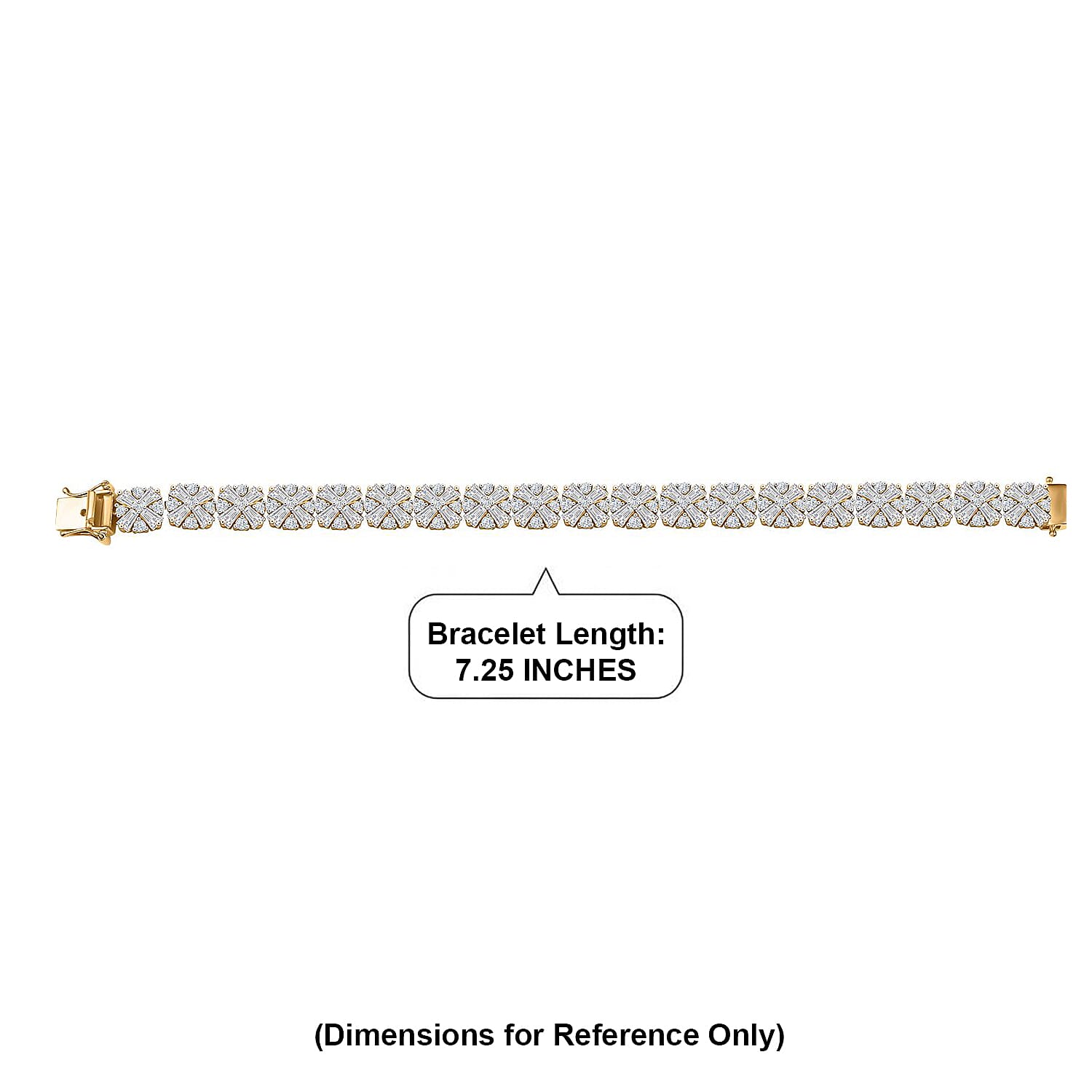 D'Joy Moissanite 17.25 ctw Snowflakes Bracelet in 18K Vermeil Yellow Gold Over Sterling Sil (7.25 In)