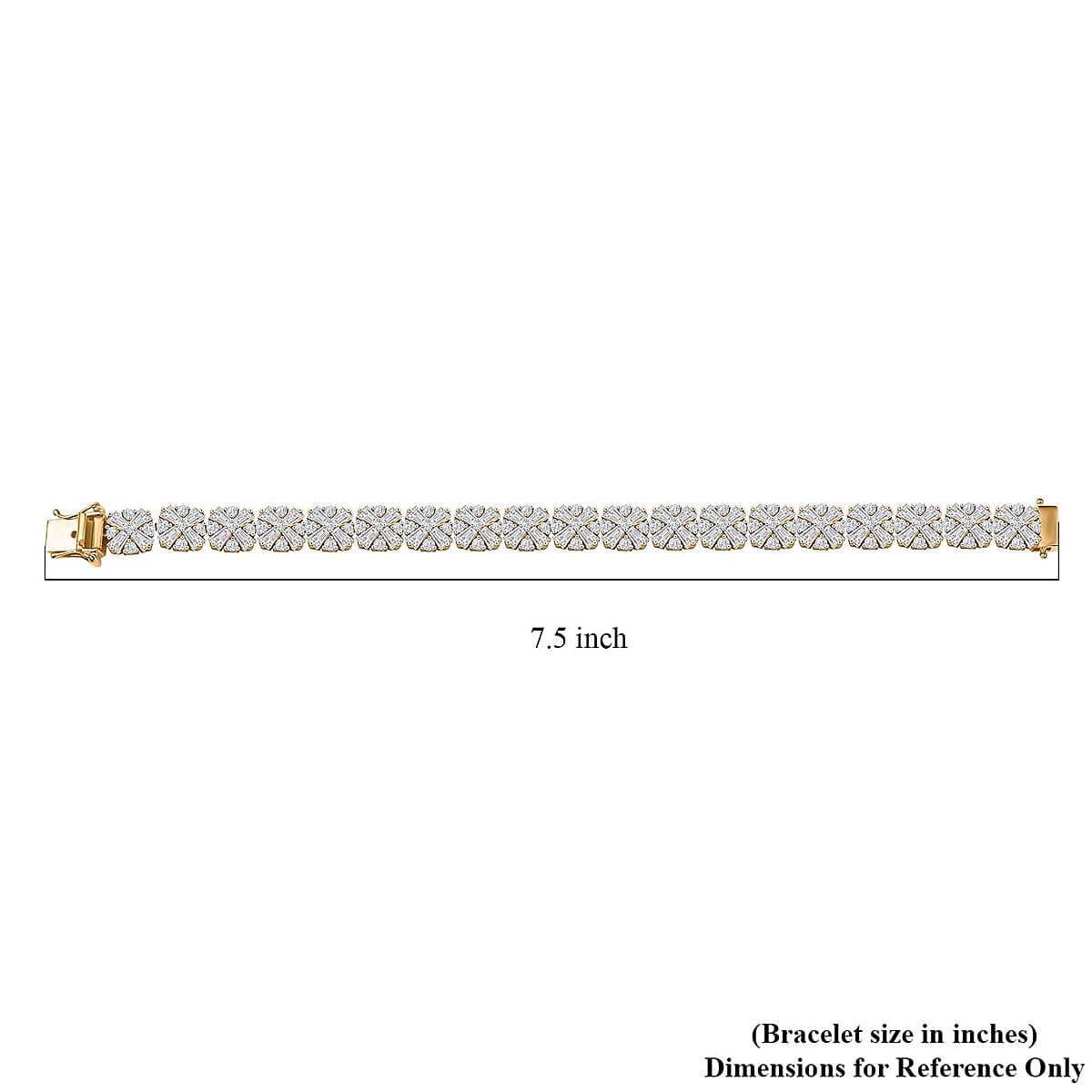 D'Joy Moissanite 17.25 ctw Snowflakes Bracelet in 18K Vermeil Yellow Gold Over Sterling Sil (7.25 In)  image number 4