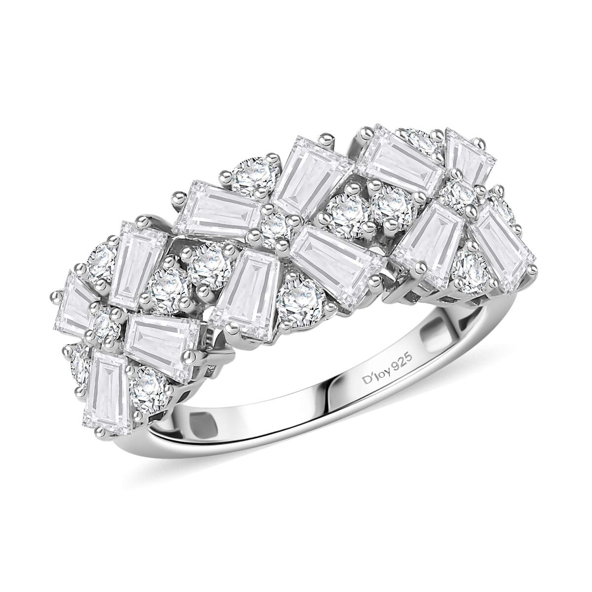 Moissanite Ring in Rhodium Over Sterling Silver (Size 10.0) 2.70 ctw image number 0
