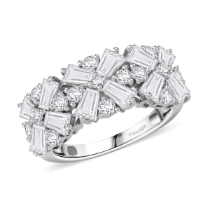 Moissanite Ring in Rhodium Over Sterling Silver (Size 10.0) 2.70 ctw