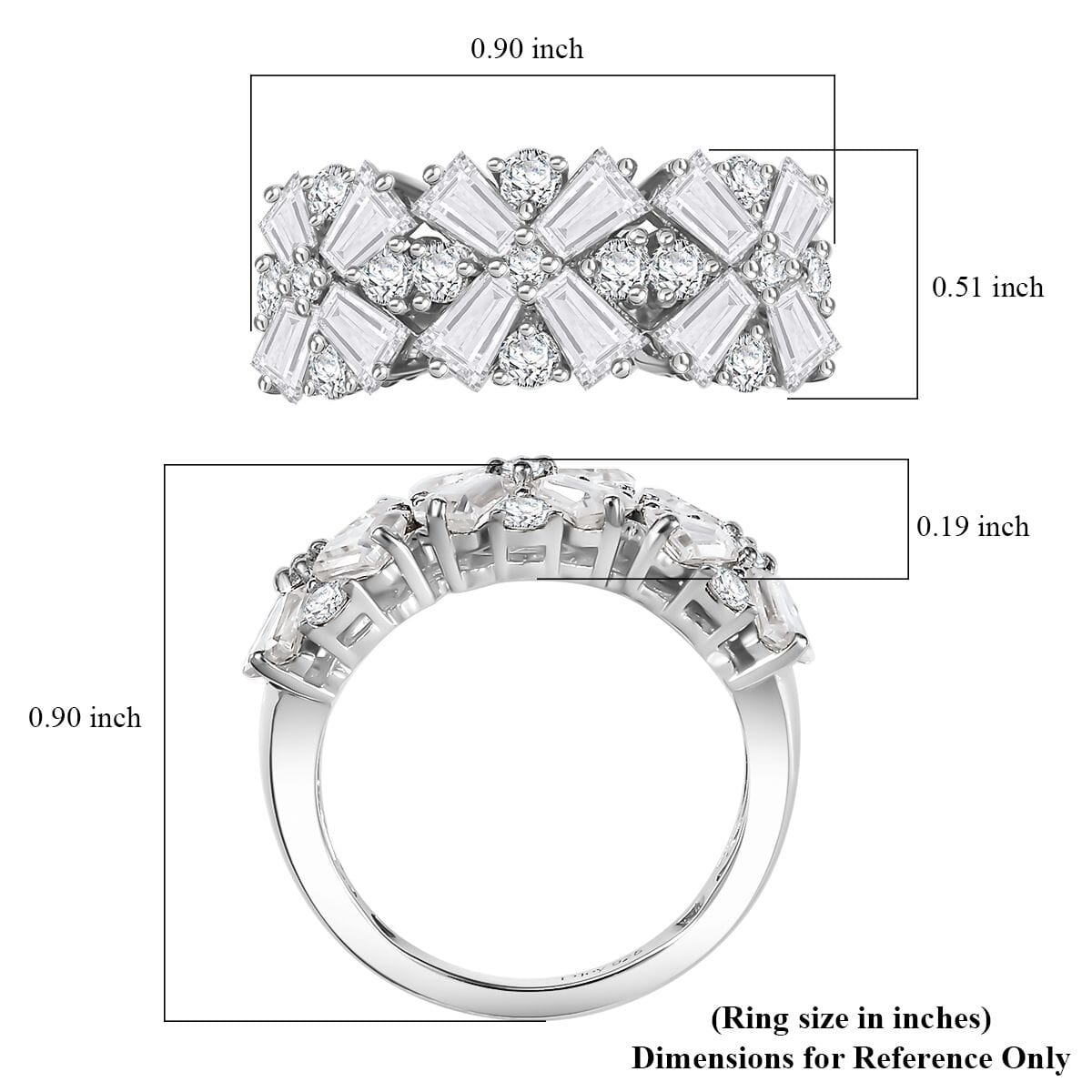 Moissanite Ring in Rhodium Over Sterling Silver (Size 10.0) 2.70 ctw image number 5