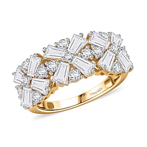 D'Joy Moissanite 2.70 ctw Snowflakes Ring in 18K Vermeil Yellow Gold Over Sterling Silver (Size 9.0)