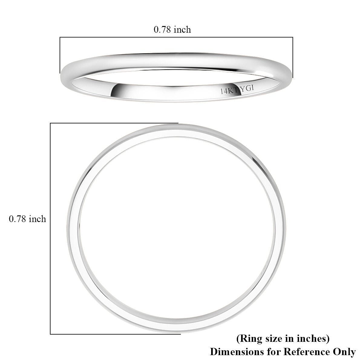 1mm Polished Band Ring in 14K White Gold (Size 8.5) 0.91 Grams image number 5