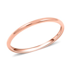 1mm Polished Band Ring in 14K Rose Gold (Size 10.0) 1.05 Grams