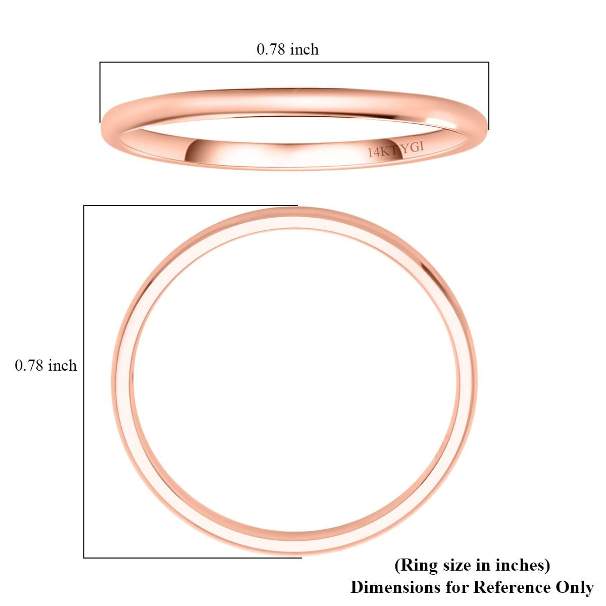 1mm Polished Band Ring in 14K Rose Gold (Size 10.0) 1.05 Grams image number 5