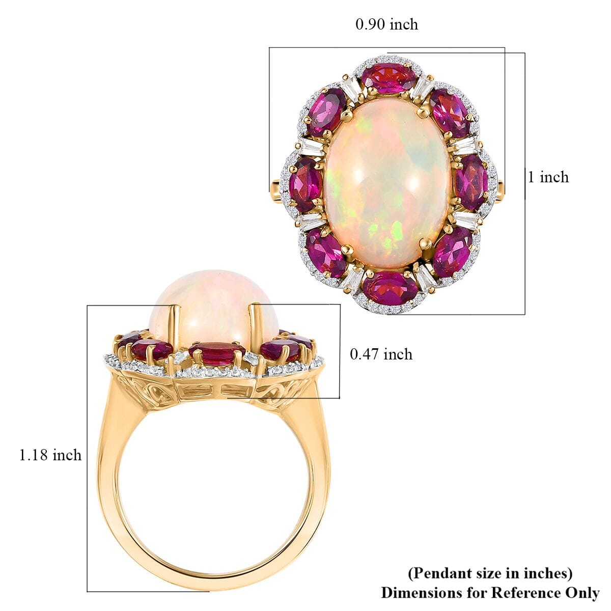 Sleeping Beauty Turquoise, Multi Gemstone Ring in 18K Vermeil YG Over Sterling Silver (Size 10.0) 10.40 ctw image number 5