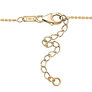 D'Joy Premium Golden Turkizite and White Zircon 3.40 ctw Necklace in 18K Vermeil Yellow Gold Over Sterling Silver 18-20 Inches 