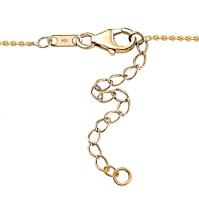 D'Joy Premium Golden Turkizite and White Zircon 3.40 ctw Necklace in 18K Vermeil Yellow Gold Over Sterling Silver 18-20 Inches