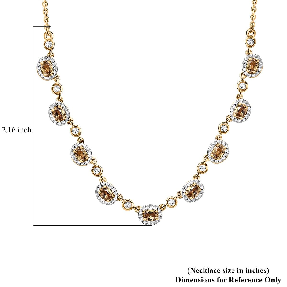 D'Joy Premium Golden Turkizite and White Zircon 3.40 ctw Necklace in 18K Vermeil Yellow Gold Over Sterling Silver 18-20 Inches  image number 5