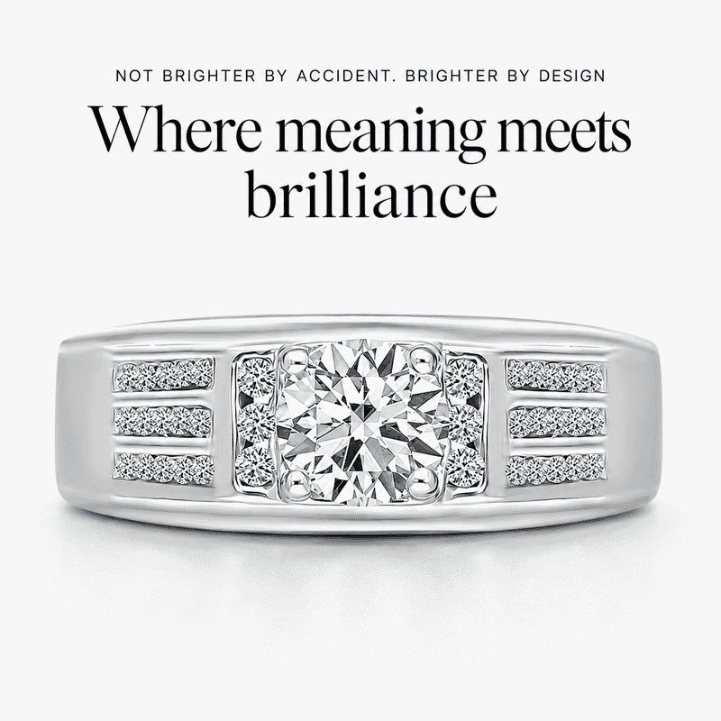 Luxuriant Lab Grown Diamond G-H, SI 1.00 ctw Mens Ring in Rhodium Over Sterling Silver (Size 10.0)