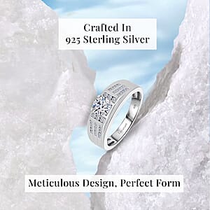 Luxuriant Lab Grown Diamond G-H, SI 1.00 ctw Mens Ring in Rhodium Over Sterling Silver (Size 11.0) (Del. In 10-12 Days)