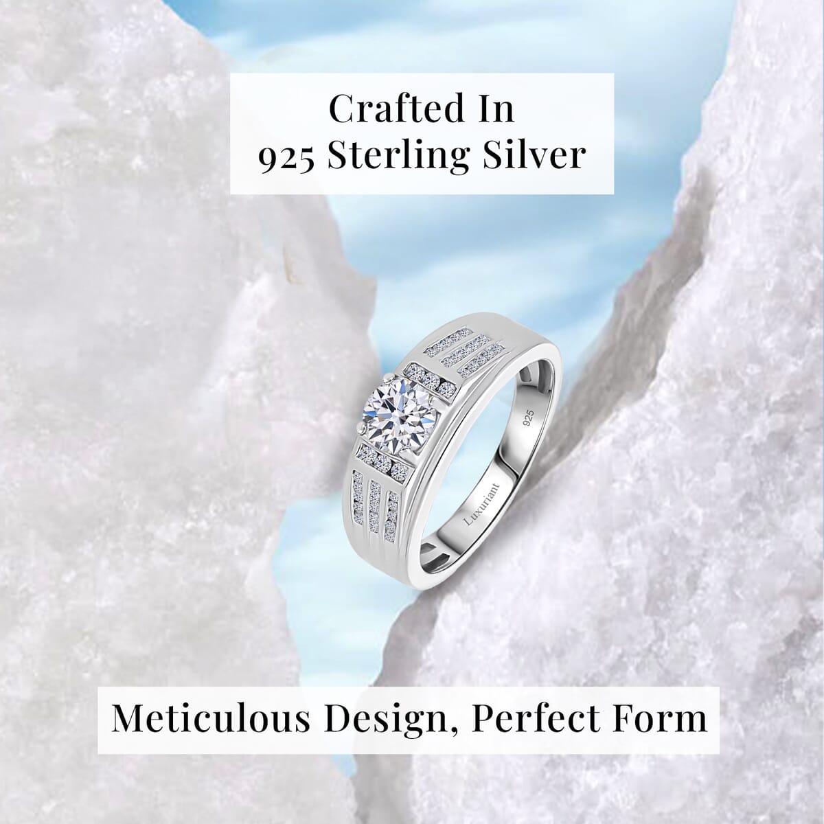 Luxuriant Lab Grown Diamond G-H, SI 1.00 ctw Mens Ring in Rhodium Over Sterling Silver (Size 14.0) image number 2
