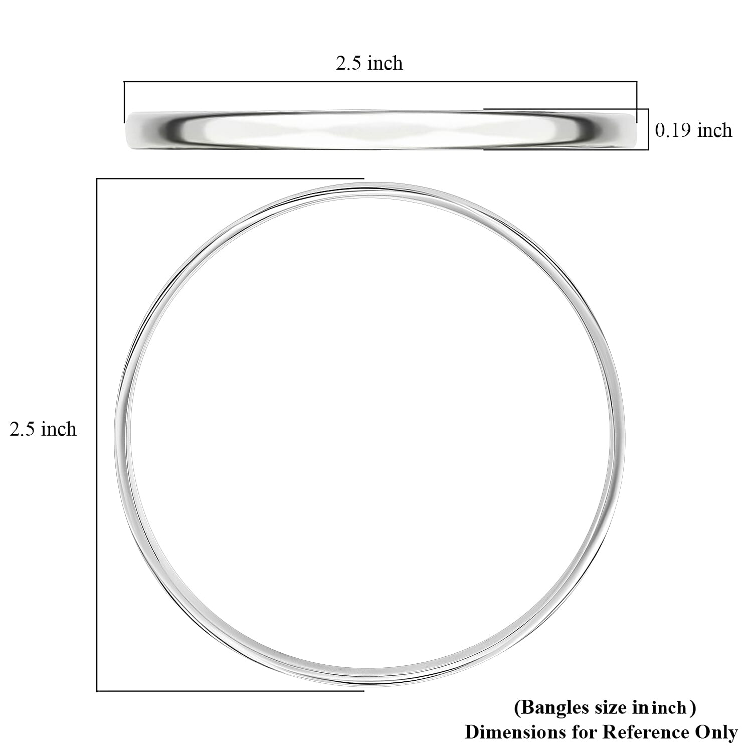 950 Platinum Bangle Bracelet (7.25 In) 30 Grams