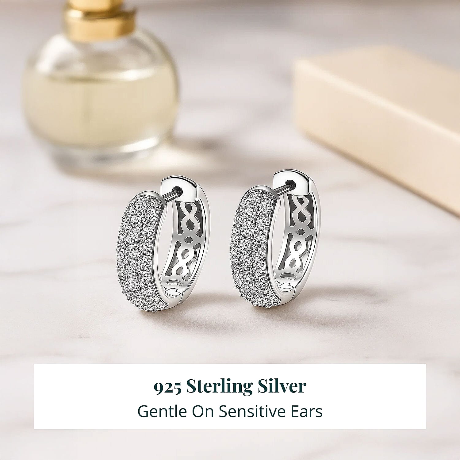Luxuriant Lab Grown Diamond G-H SI 1.00 ctw Hoop Earrings in Rhodium Over Sterling Silver