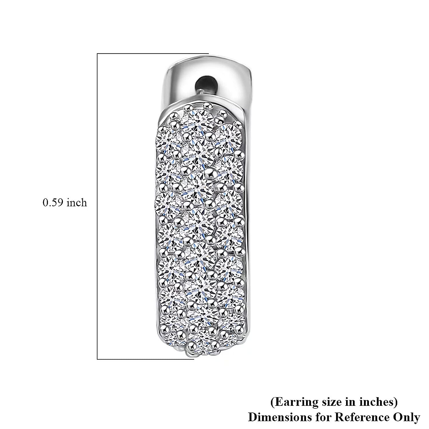 Luxuriant Lab Grown Diamond G-H SI 1.00 ctw Hoop Earrings in Rhodium Over Sterling Silver