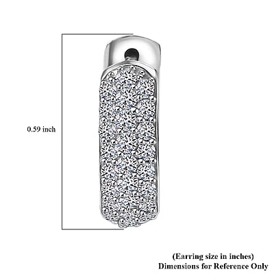 Luxuriant Lab Grown Diamond G-H SI 1.00 ctw Hoop Earrings in Rhodium Over Sterling Silver