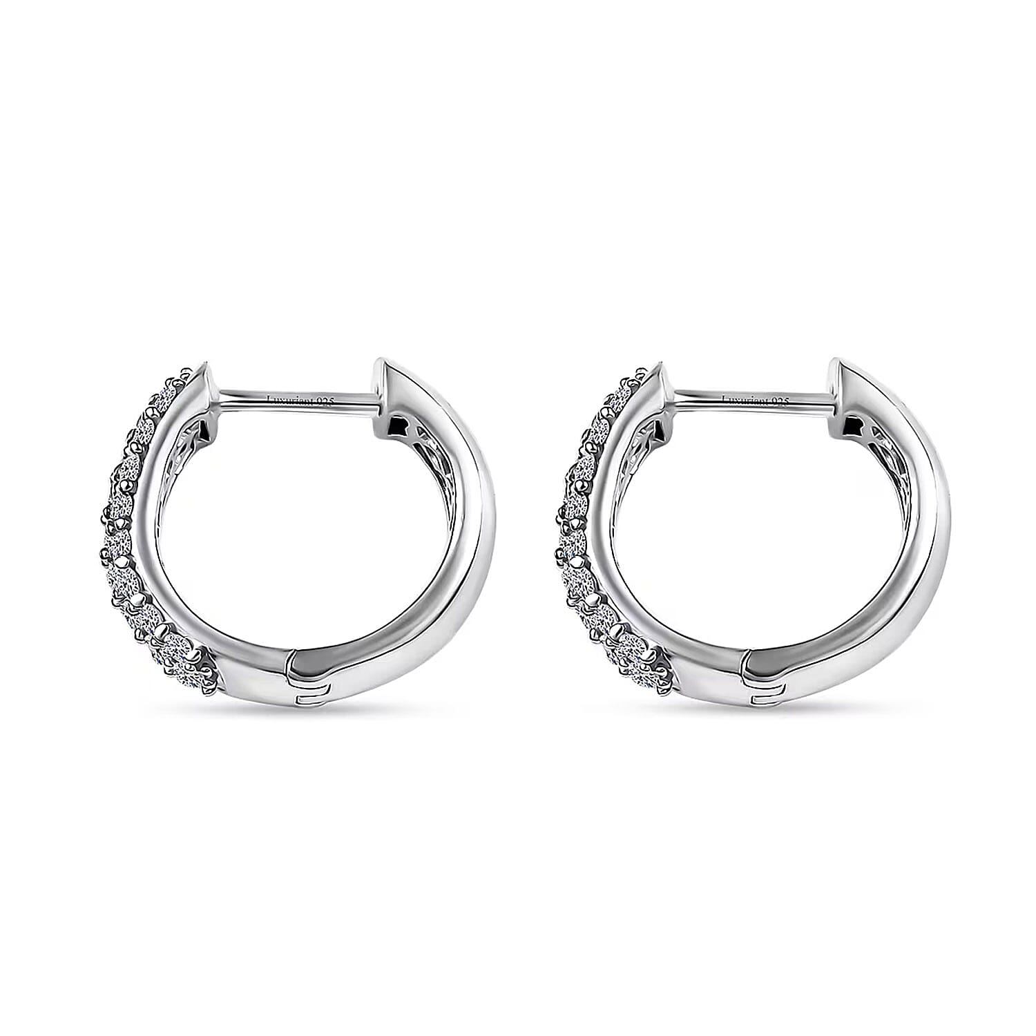 Luxuriant Lab Grown Diamond G-H SI 1.00 ctw Hoop Earrings in Rhodium Over Sterling Silver