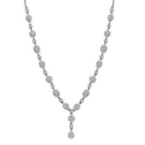 Luxuriant Lab Grown Diamond G-H SI 2.50 ctw Celestial Cascade Necklace in Rhodium Over Sterling Silver 18 Inches