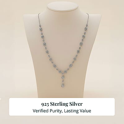Luxuriant Lab Grown Diamond G-H SI 2.50 ctw Celestial Cascade Necklace in Rhodium Over Sterling Silver 18 Inches