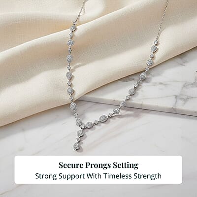 Luxuriant Lab Grown Diamond G-H SI 2.50 ctw Celestial Cascade Necklace in Rhodium Over Sterling Silver 18 Inches