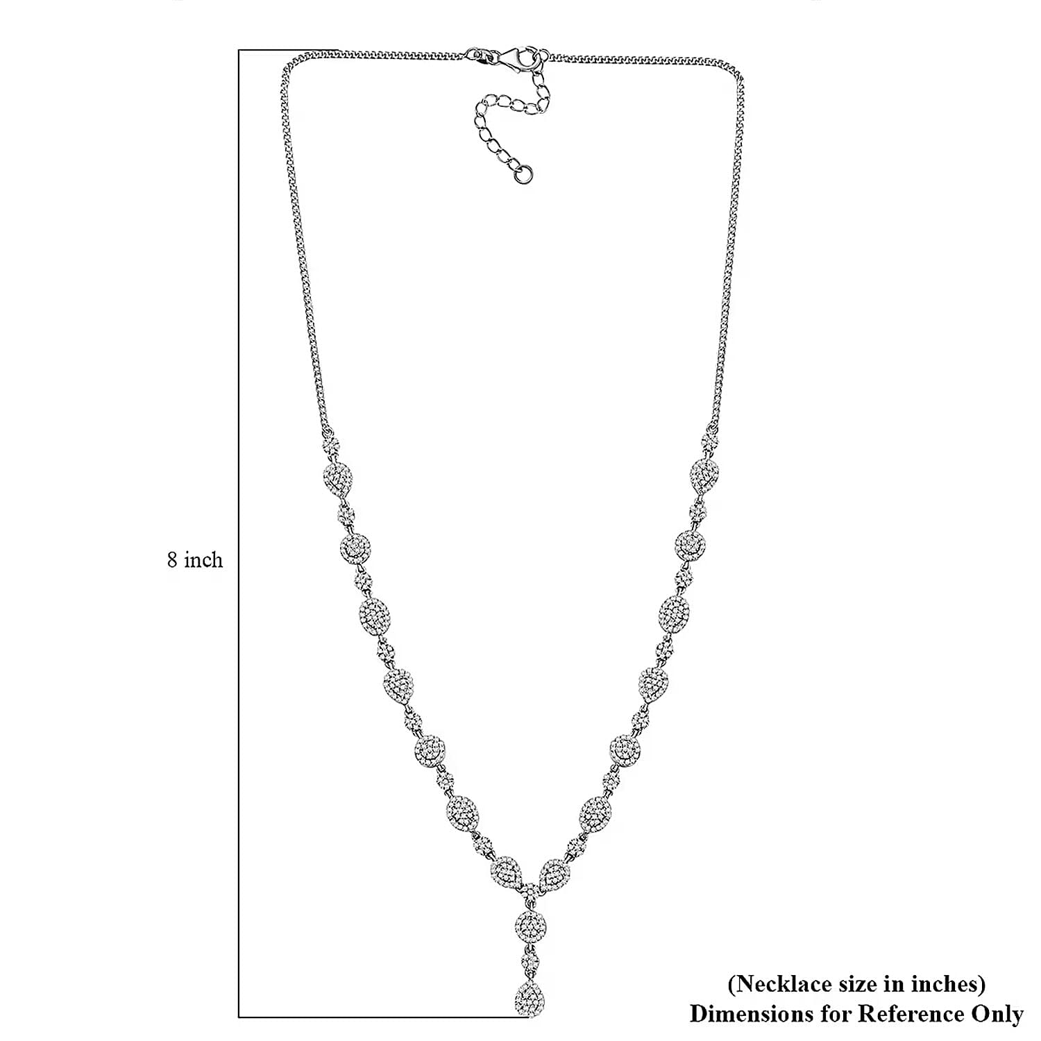 Luxuriant Lab Grown Diamond G-H SI 2.50 ctw Celestial Cascade Necklace in Rhodium Over Sterling Silver 18 Inches