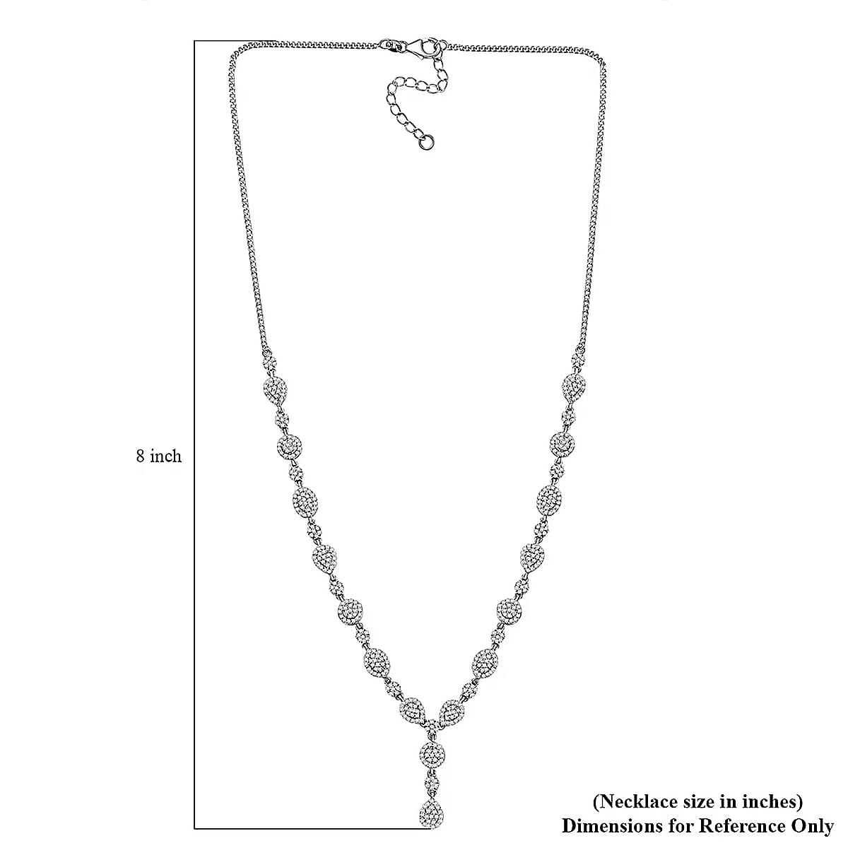 Luxuriant Lab Grown Diamond G-H SI 2.50 ctw Celestial Cascade Necklace in Rhodium Over Sterling Silver 18 Inches image number 6