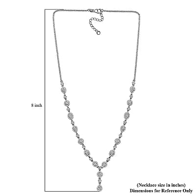 Luxuriant Lab Grown Diamond G-H SI 2.50 ctw Celestial Cascade Necklace in Rhodium Over Sterling Silver 18 Inches