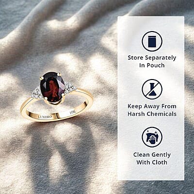 Luxoro 10K Yellow Gold AAA Ouro Fino Rubellite, Diamond (G-H, I2) Ember Kiss Ring (Size 12.0) 2.05 ctw