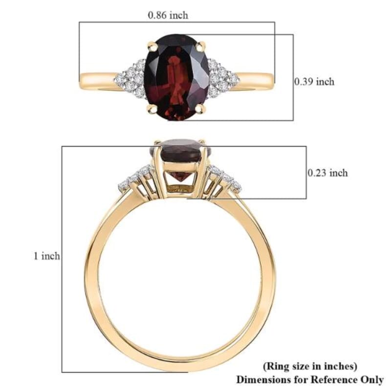 Luxoro 10K Yellow Gold AAA Ouro Fino Rubellite, Diamond (G-H, I2) Ember Kiss Ring (Size 12.0) 2.05 ctw