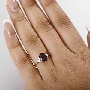 Luxoro AAA Ouro Fino Rubellite and G-H I2 Diamond 2.05 ctw Ember Kiss Ring in 10K Yellow Gold (Size 7.0) (Del. In 10-12 Days)