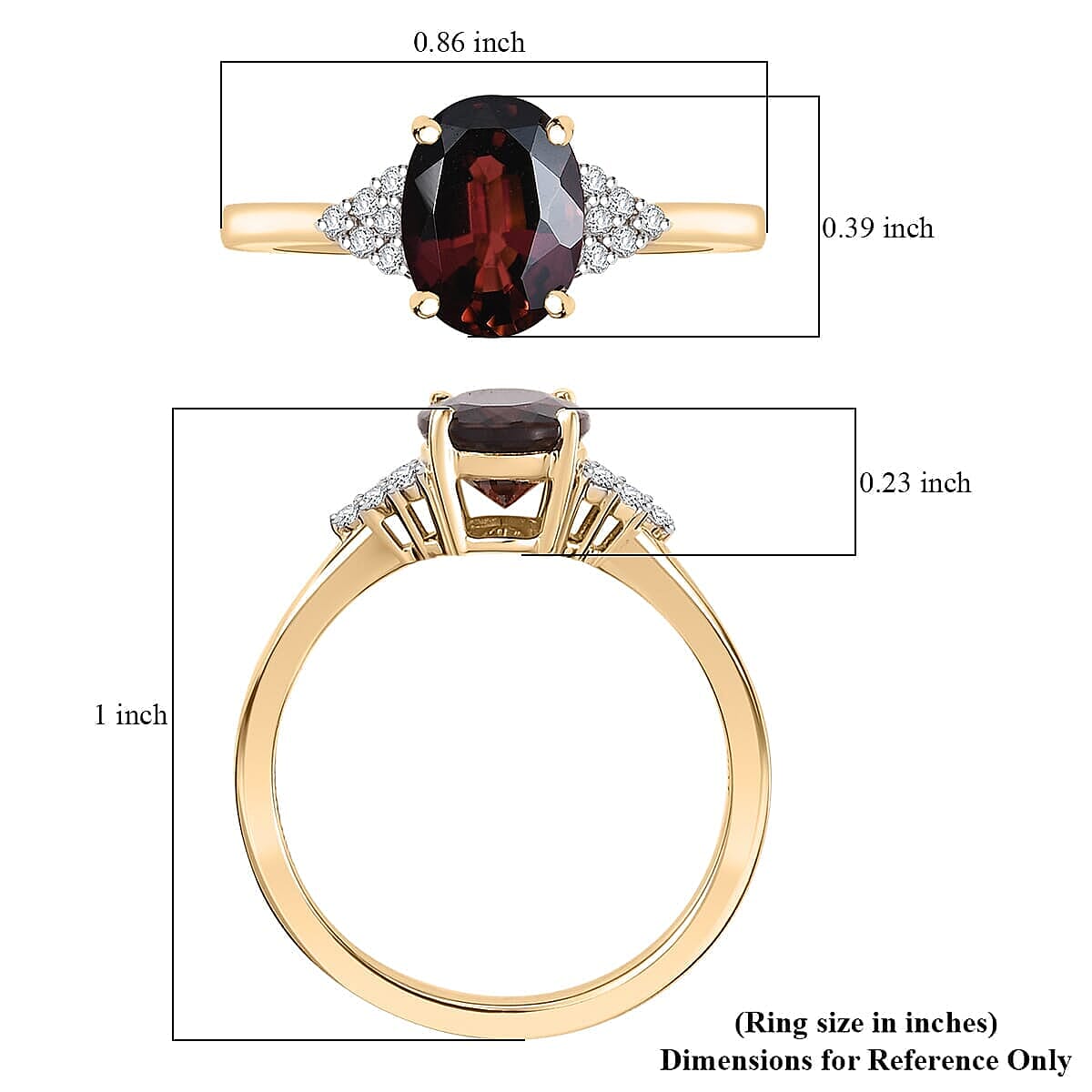 Luxoro 10K Yellow Gold AAA Ouro Fino Rubellite, Diamond (G-H, I2) Ember Kiss Ring (Size 9.5) 2.05 ctw image number 5