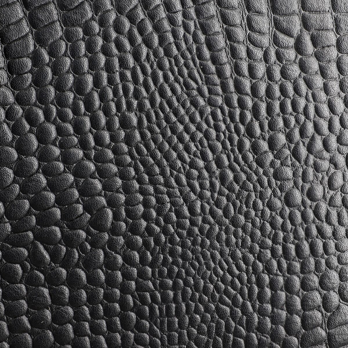 Black Genuine Leather Croco Embossed Shoulder Bag with Adjustable Shoulder Strap image number 6