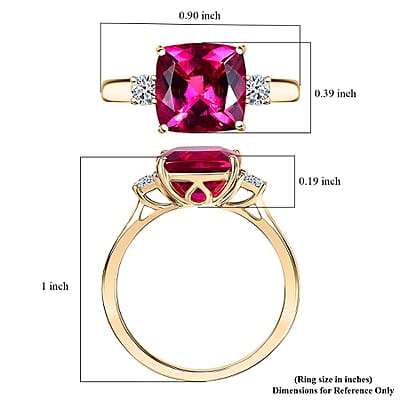 Certified & Appraised AAA Luxuriant Bixbite (LG) and Lab Grown Diamond E-F VS 3.09 ctw Ring in 10K Yellow Gold (Size 6.0)