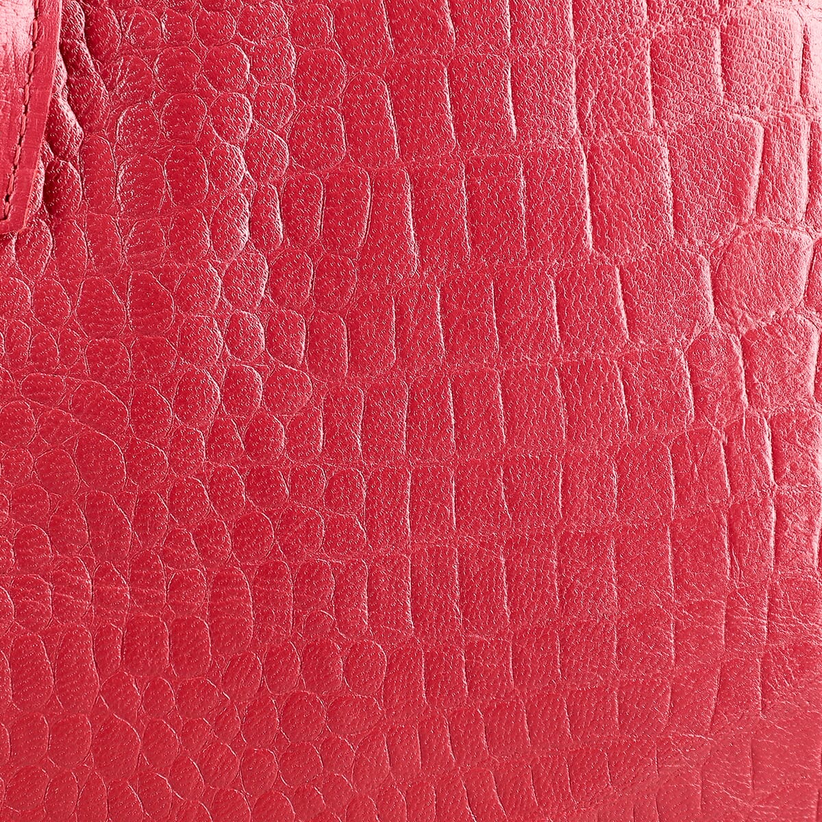 Red Genuine Leather Croco Embossed Shoulder Bag with Adjustable Shoulder Strap image number 6