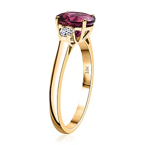 Certified & Appraised AAA Luxuriant Bixbite (LG) and Lab Grown Diamond E-F VS 2.51 ctw Ring in 10K Yellow Gold (Size 10.0)