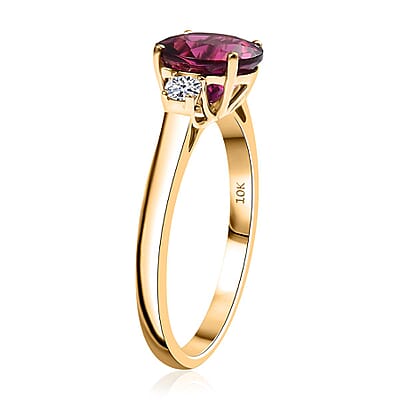Certified & Appraised AAA Luxuriant Bixbite (LG) and Lab Grown Diamond E-F VS 2.51 ctw Ring in 10K Yellow Gold (Size 10.0)