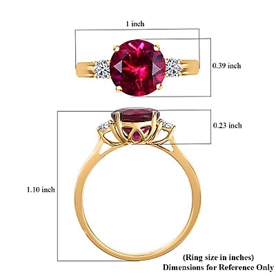Certified & Appraised AAA Luxuriant Bixbite (LG) and Lab Grown Diamond E-F VS 2.51 ctw Ring in 10K Yellow Gold (Size 10.0)