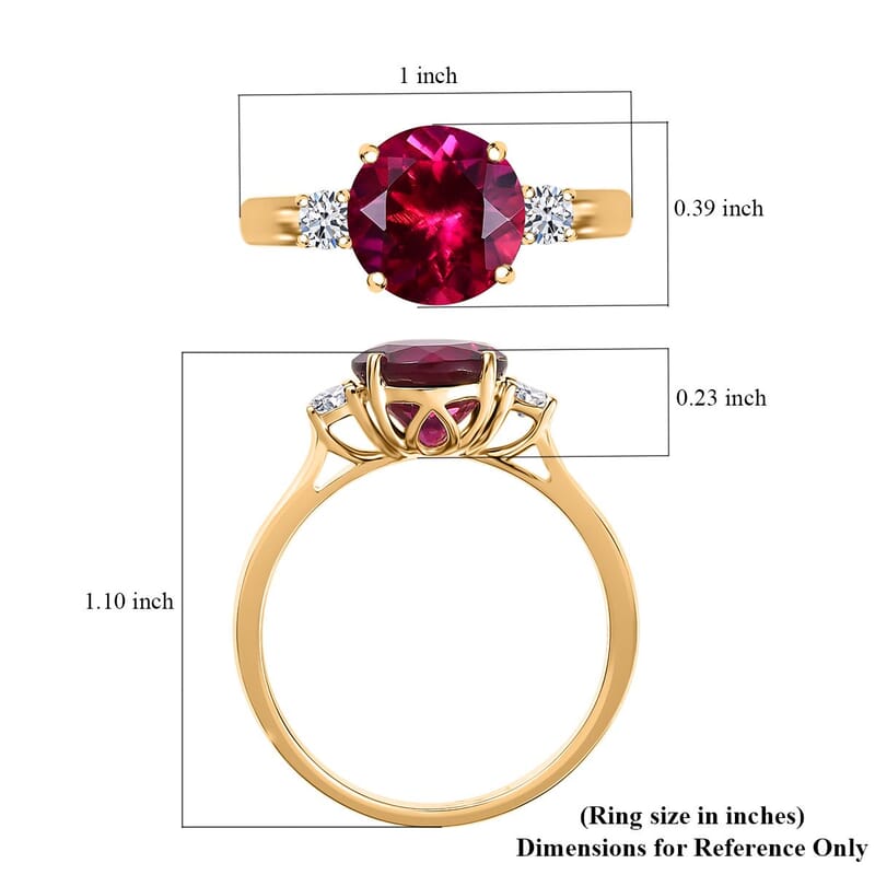 Certified & Appraised AAA Luxuriant Bixbite (LG) and Lab Grown Diamond E-F VS 2.51 ctw Ring in 10K Yellow Gold (Size 10.0)