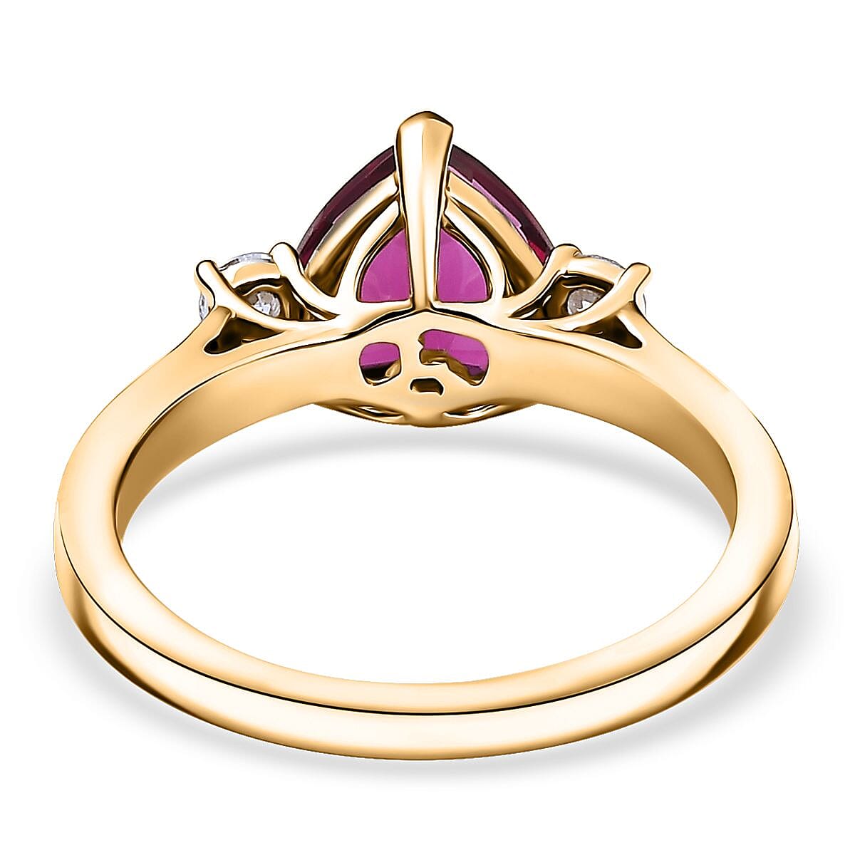 Certified & Appraised AAA Luxuriant Bixbite (LG) and Lab Grown Diamond E-F VS 2.26 ctw Ring in 10K Yellow Gold (Size 10.0) image number 4