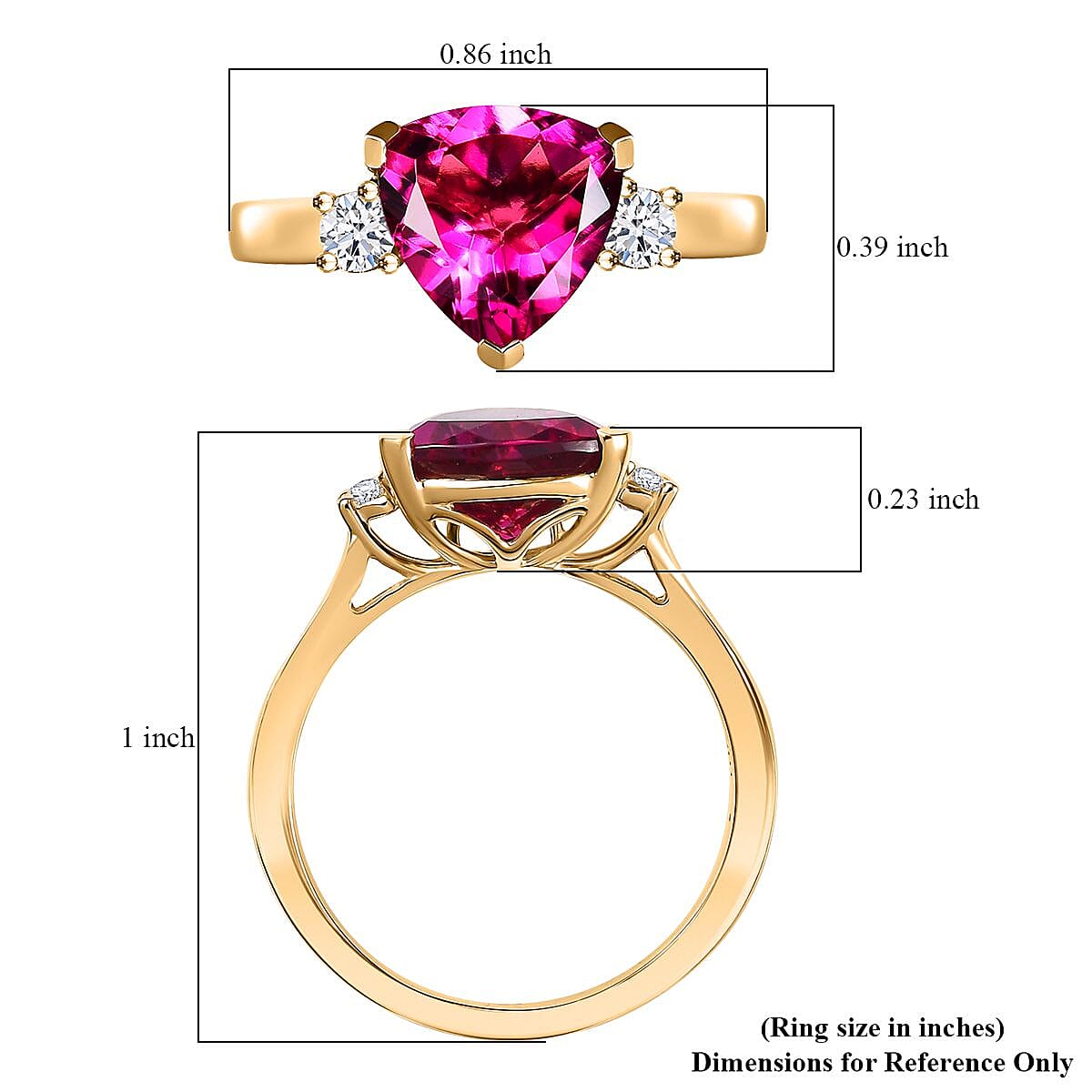 Certified & Appraised AAA Luxuriant Bixbite (LG) and Lab Grown Diamond E-F VS 2.26 ctw Ring in 10K Yellow Gold (Size 6.0) image number 5