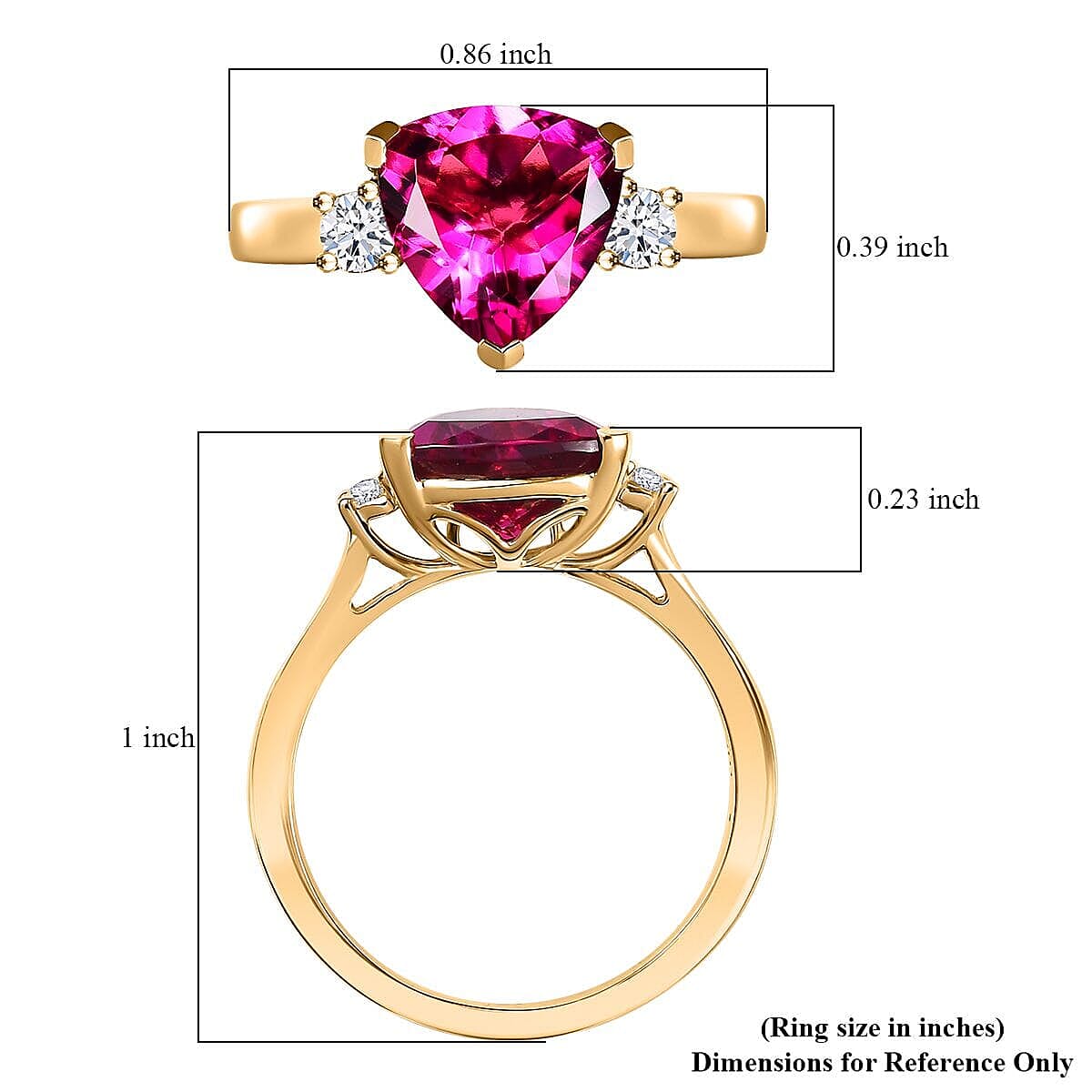 Certified & Appraised 10K Yellow Gold AAA Luxuriant Bixbite (LG) and Lab Grown Diamond (E-F, VS) Ring (Size 6.5) 2.26 ctw image number 5