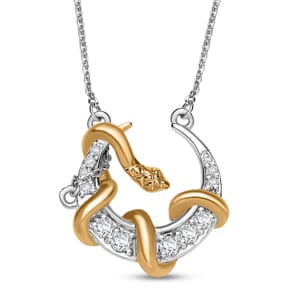 D'Joy Moissanite 0.35 ctw Fancy Necklace 18 Inches in YG and Rhodium Over Sterling Silver