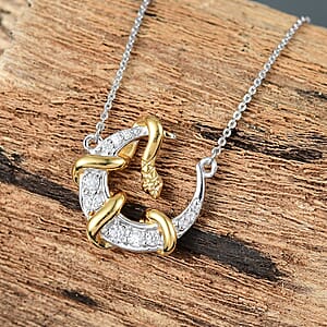 D'Joy Moissanite 0.35 ctw Fancy Necklace 18 Inches in 18K Vermeil YG and Rhodium Over Sterling Silver