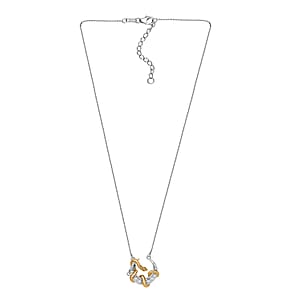 D'Joy Moissanite 0.35 ctw Fancy Necklace 18 Inches in 18K Vermeil YG and Rhodium Over Sterling Silver